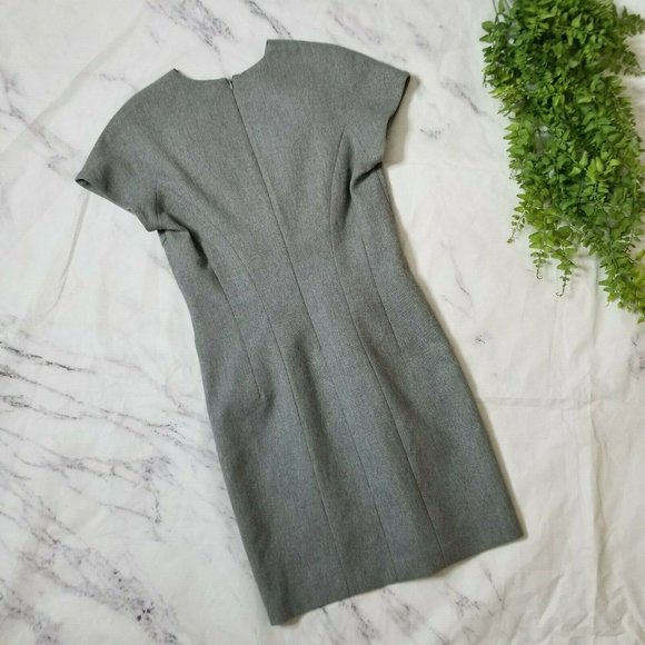 Robert Rodriguez Gray Wool Twist Front Work Dress - Picture 2 of 4